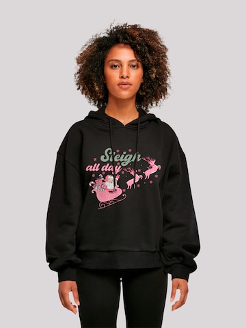 F4NT4STIC Sweatshirt 'Christmas Sleigh all day' in Schwarz: Vorderseite