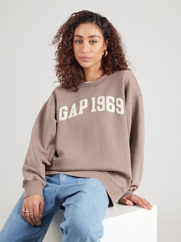 Bluză de molton 'LOVE' de la GAP pe maro: față