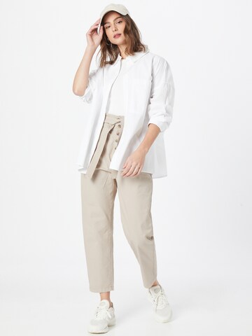 ESPRIT - Loosefit Pantalón plisado en beige