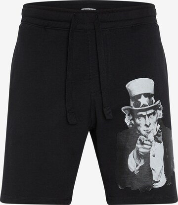 UNCLE SAM Regular Pants in Black: front