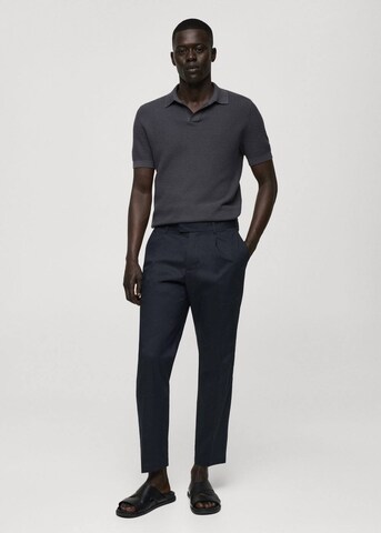 MANGO MAN Slim fit Pleat-Front Pants 'Jon' in Blue