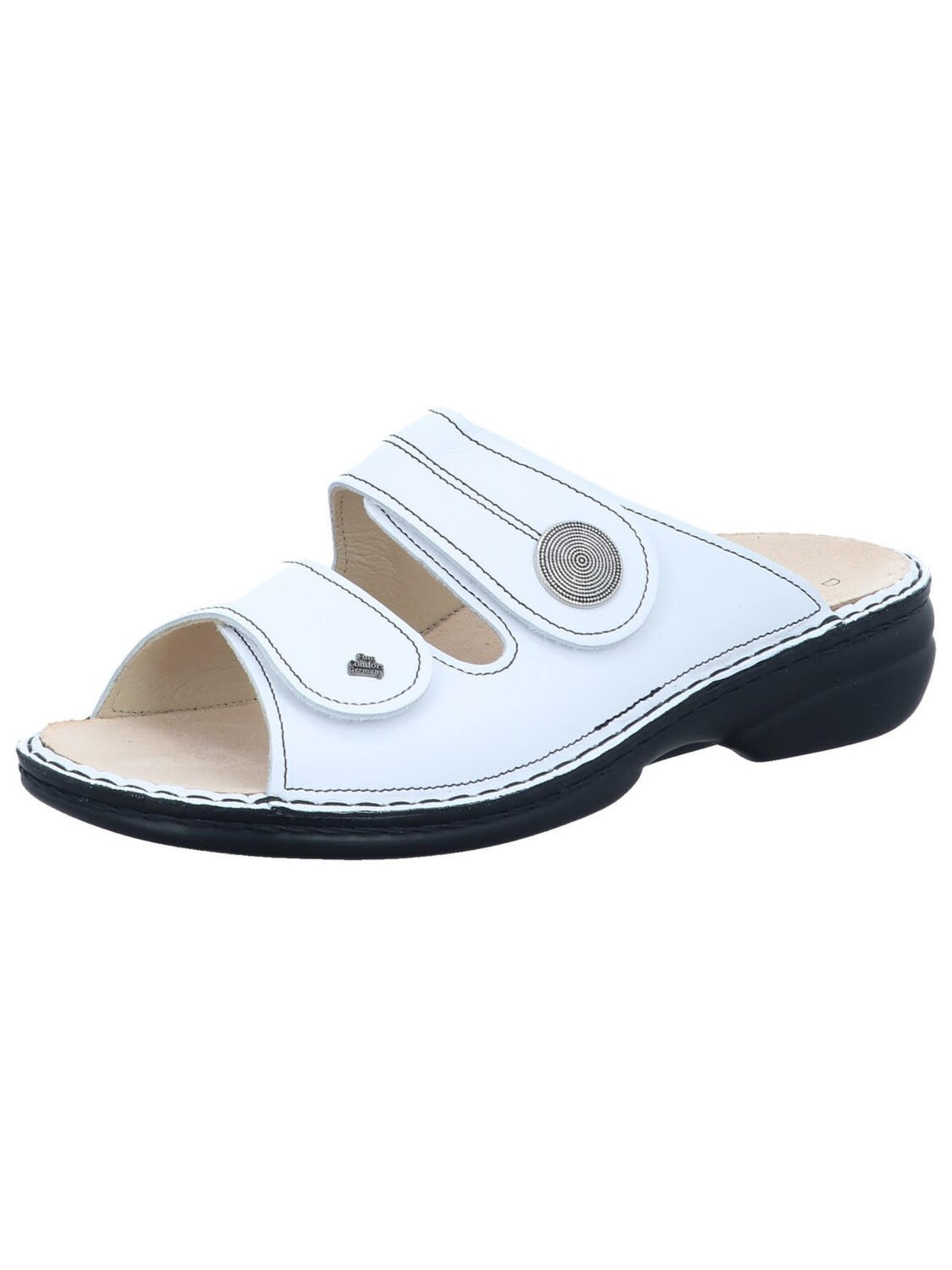 Finn Comfort Muiltjes 'Pantolette Damen 02550 001000 Echtleder in weiß' in Wit: voorkant