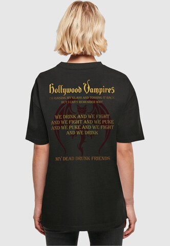 Maglia extra large 'Hollywood Vampires - Drink Fight Puke' di Merchcode in nero