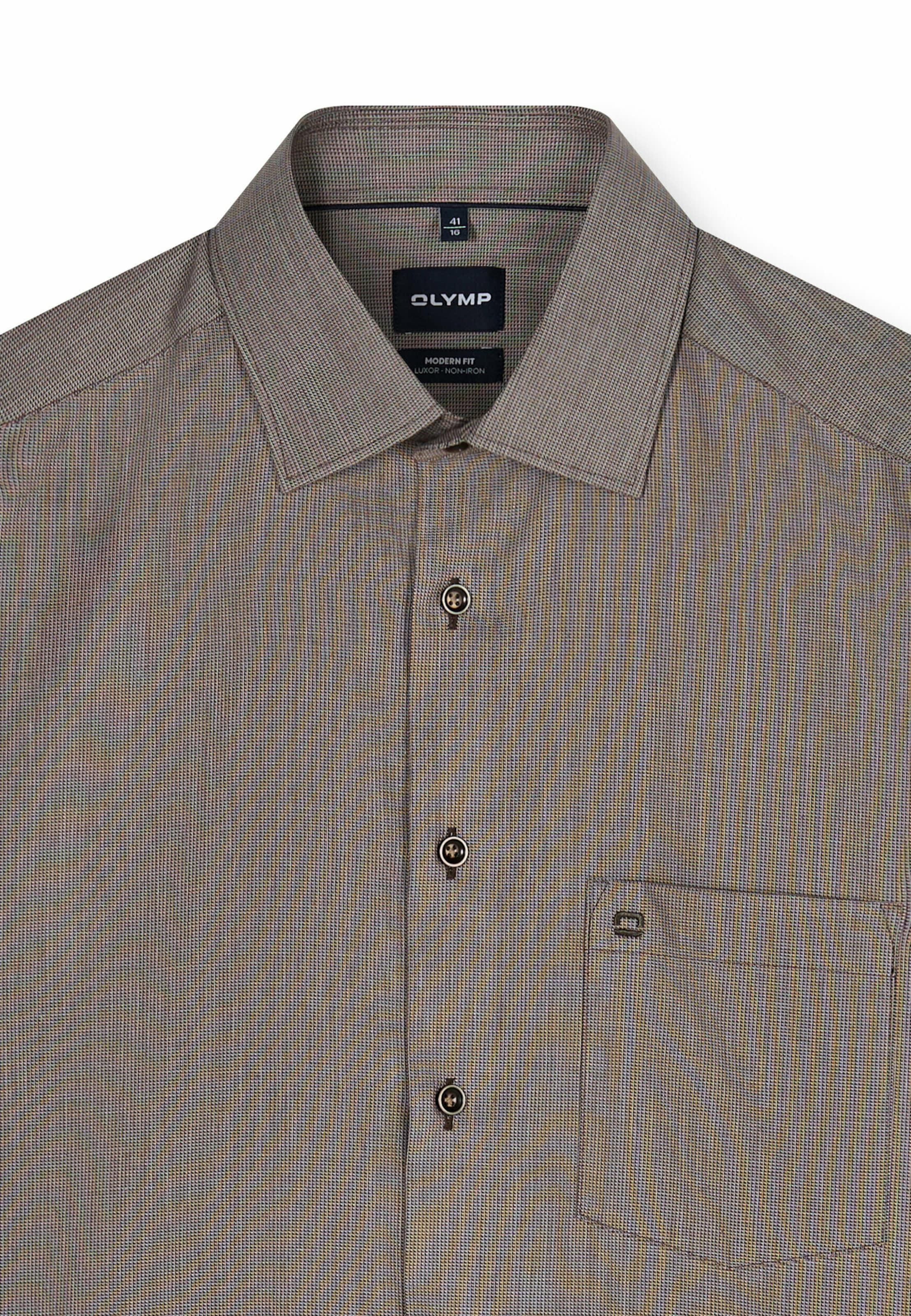 OLYMP - Ajuste regular Camisa en marrón