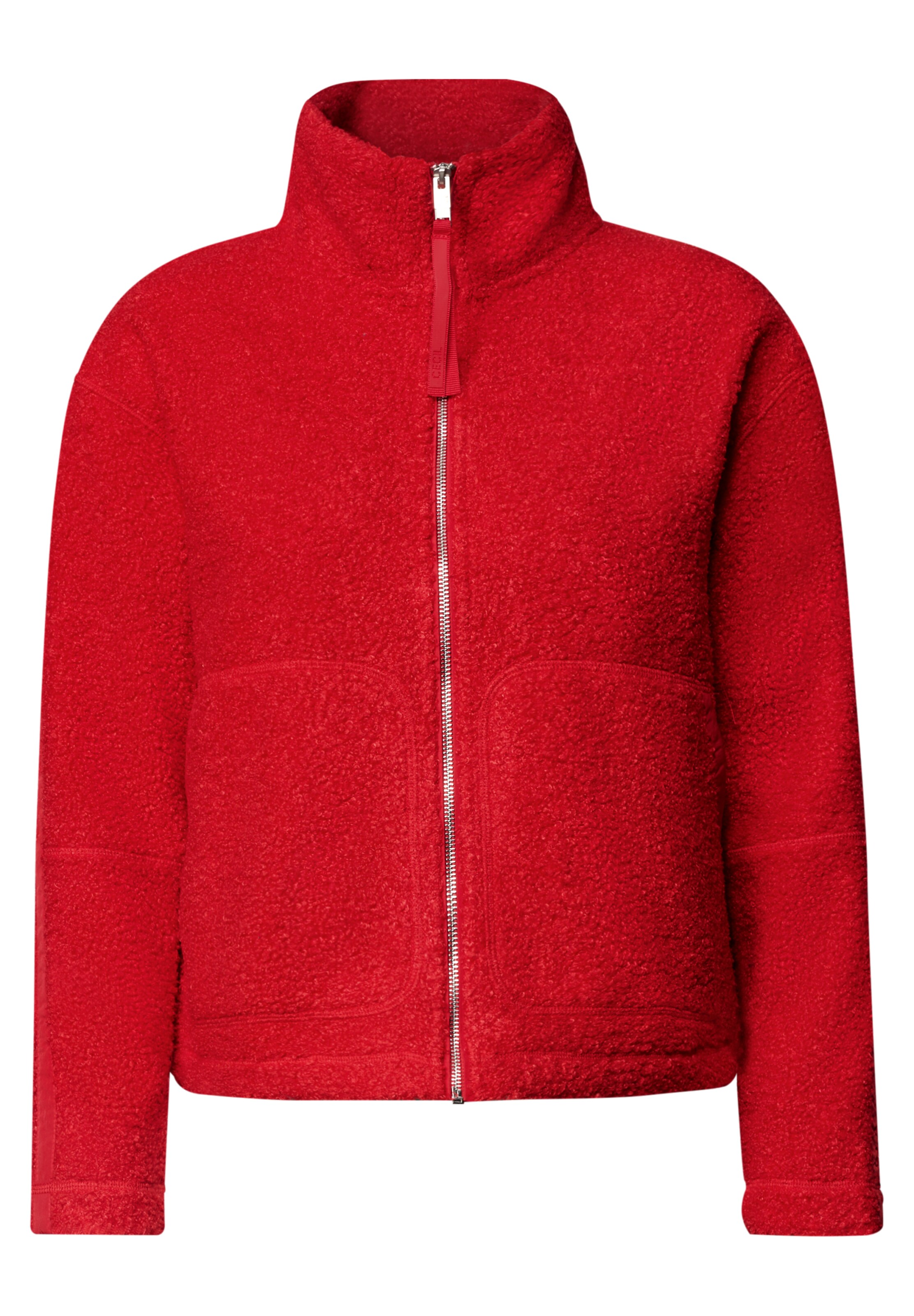 CECIL Teddy Jacke mit Stehkragen und Zipper in L in rot, Produktansicht