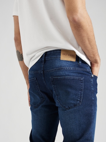 Coupe slim Jean 'LOOM' Only & Sons en bleu