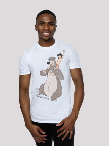 F4NT4STIC T-Shirt 'Disney Dschungelbuch Mogli und Balu' in Weiß: Vorderseite