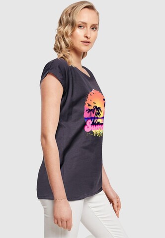 Merchcode T-Shirt 'Summer Vibes Sunset' in Blau