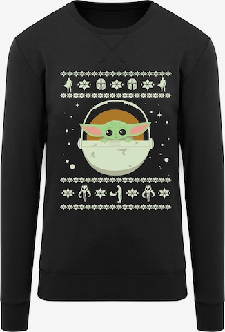 F4NT4STIC Sweatshirt 'Star Wars The Mandalorian Baby Yoda Christmas' in Zwart: voorkant