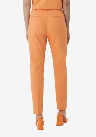 COMMA Slim fit Pleated Pants in Orange
