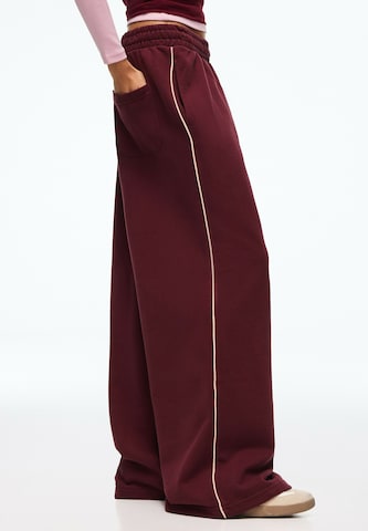 Bershka Wide leg Broek 'DANCERS DREAM' in Rood