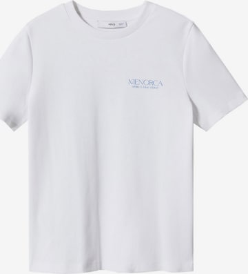 MANGO Тениска 'RIN' в бяло: отпред