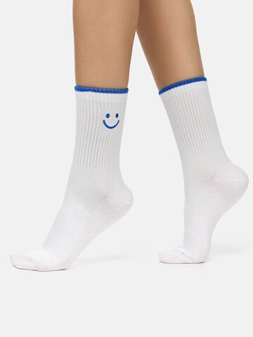 Chaussettes ' Good Vibes Motiv Statement Socken Tennissocken ' Nur Die en bleu : devant