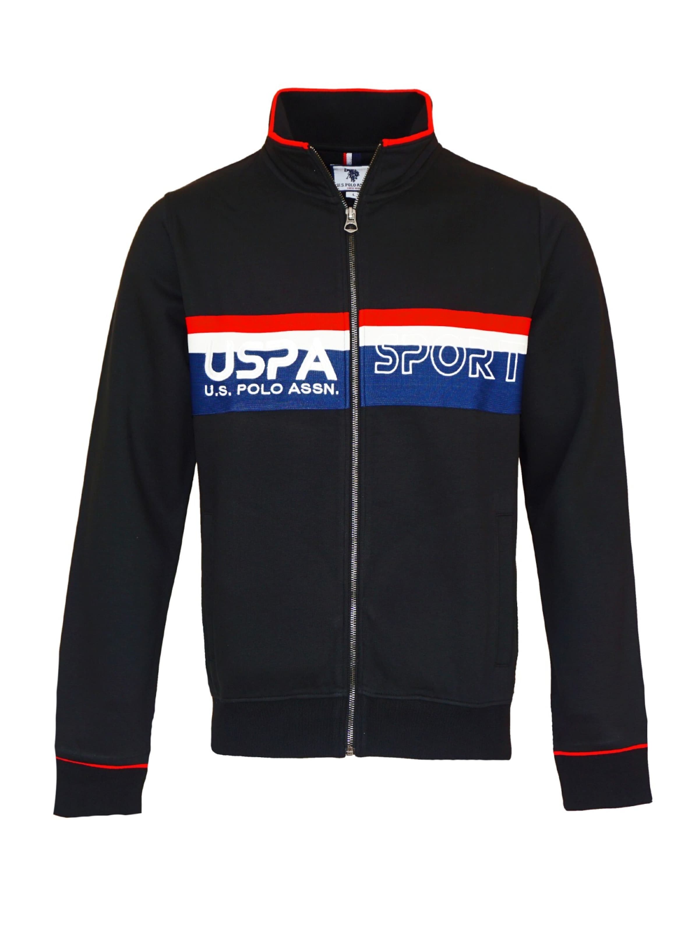 Giacca di felpa di U.S. POLO ASSN. in nero: frontale