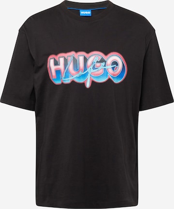 HUGO Blue Póló 'Nillumi' - fekete: elől