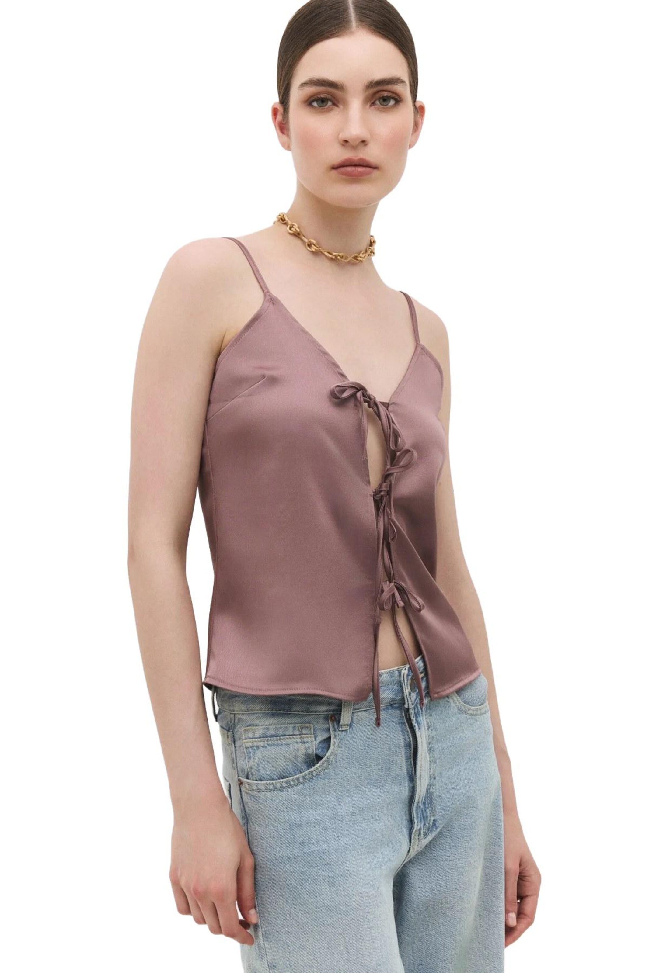 No Matter What Top in Lila: voorkant