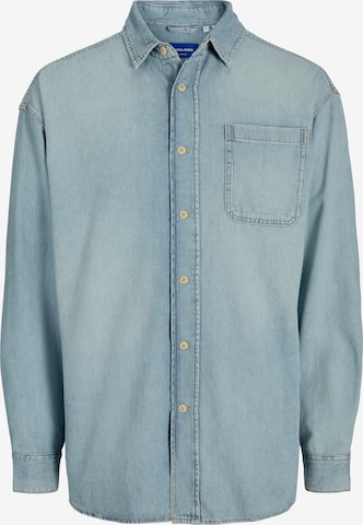 JACK & JONES Button Up Shirt 'JORSANTORINI' in Blue: front