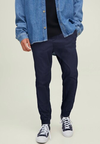 JACK & JONES Tapered Trousers 'JPSTGORDON JJDAVE' in Blue: front
