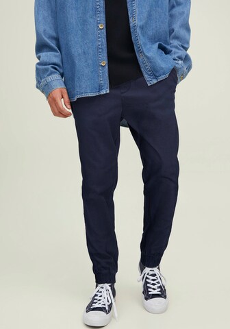 JACK & JONES Tapered Pants 'Gordon Dave' in Blue: front