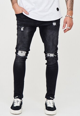 behype Slim fit Jeans 'SPIKE' in Black: front