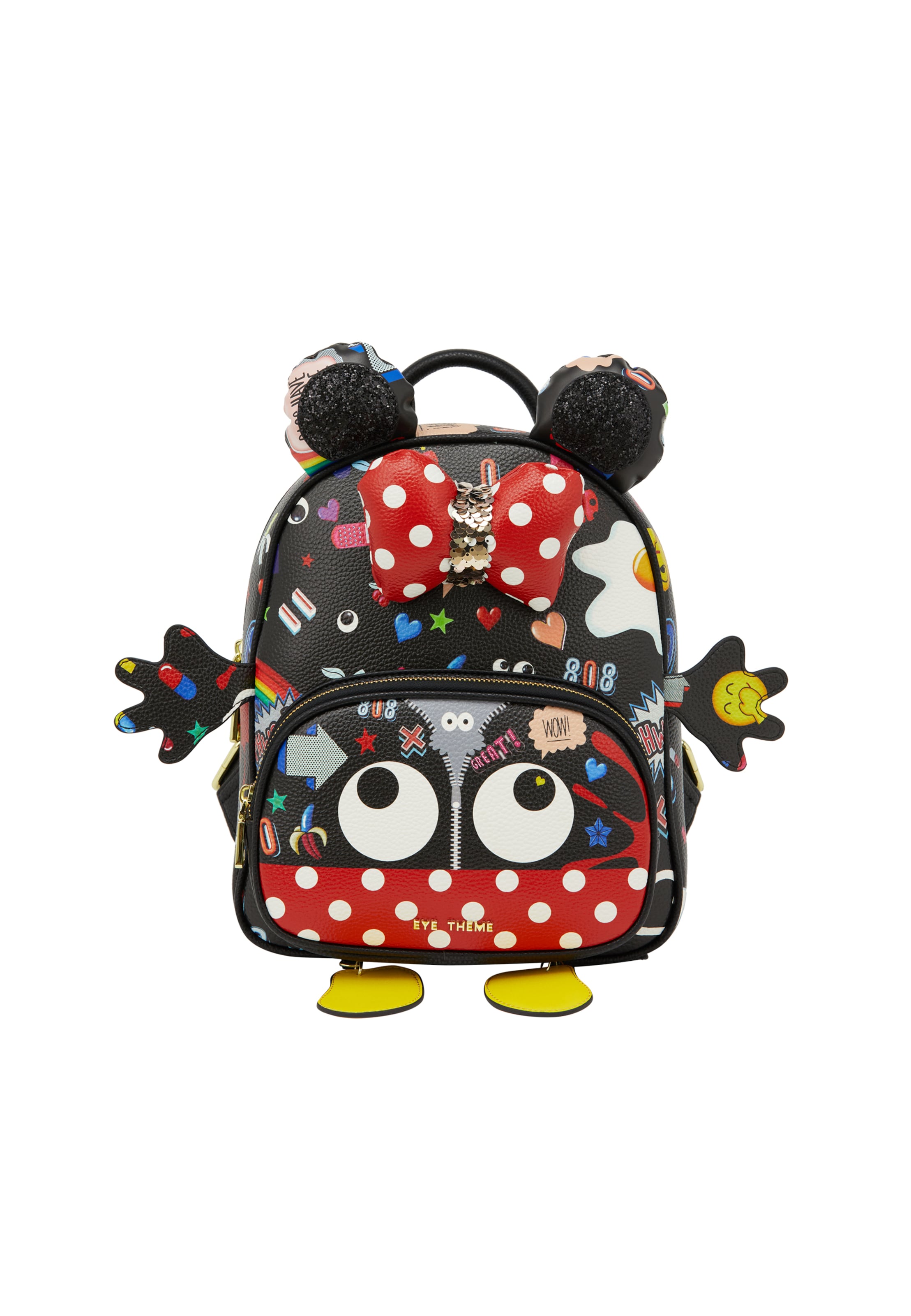 MYMO Batoh 'Pop Eyetheme' - žltá / červená / čierna / biela, Produkt