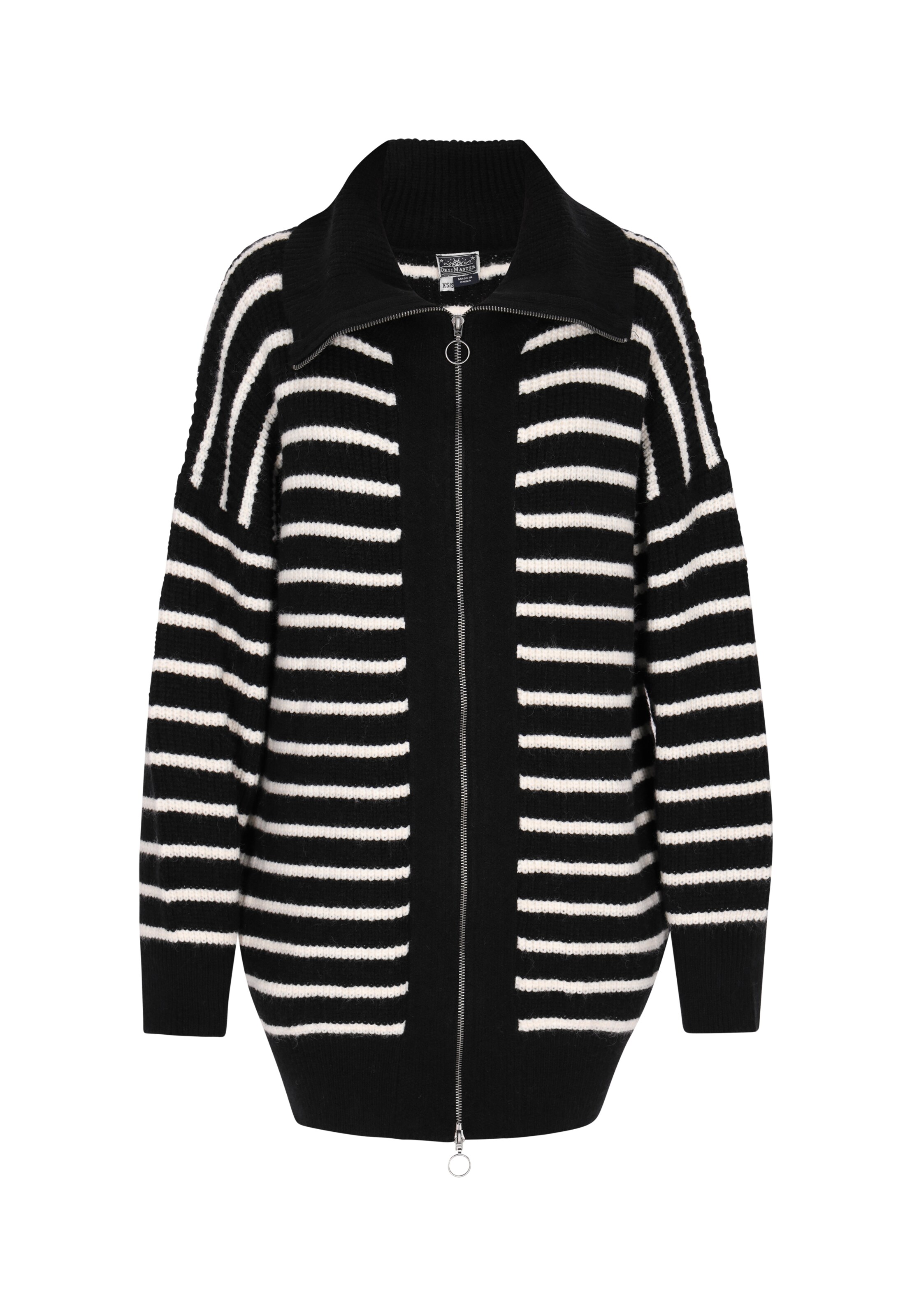 DreiMaster Maritim Gebreid vest in Zwart: voorkant