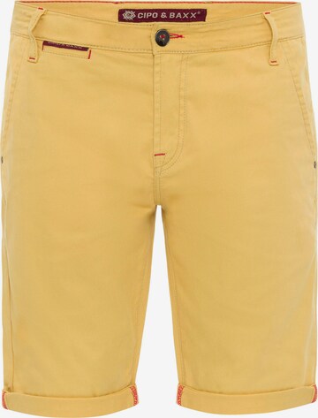 CIPO & BAXX Pants in Yellow: front