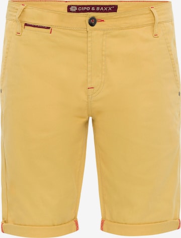 CIPO & BAXX Pants in Yellow: front