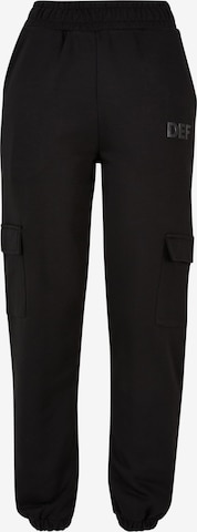 Pantalon cargo DEF en noir : devant