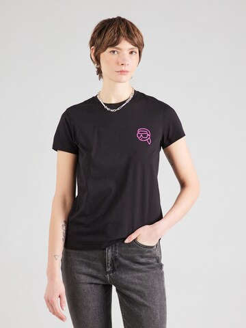 T-shirt 'IKONIK 2.0' Karl Lagerfeld en noir : devant