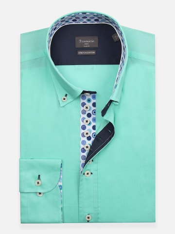 Slim fit Camicia business 'Donatello Iconic Poplin Stretch Man Shirt Green' di 7Camicie in verde
