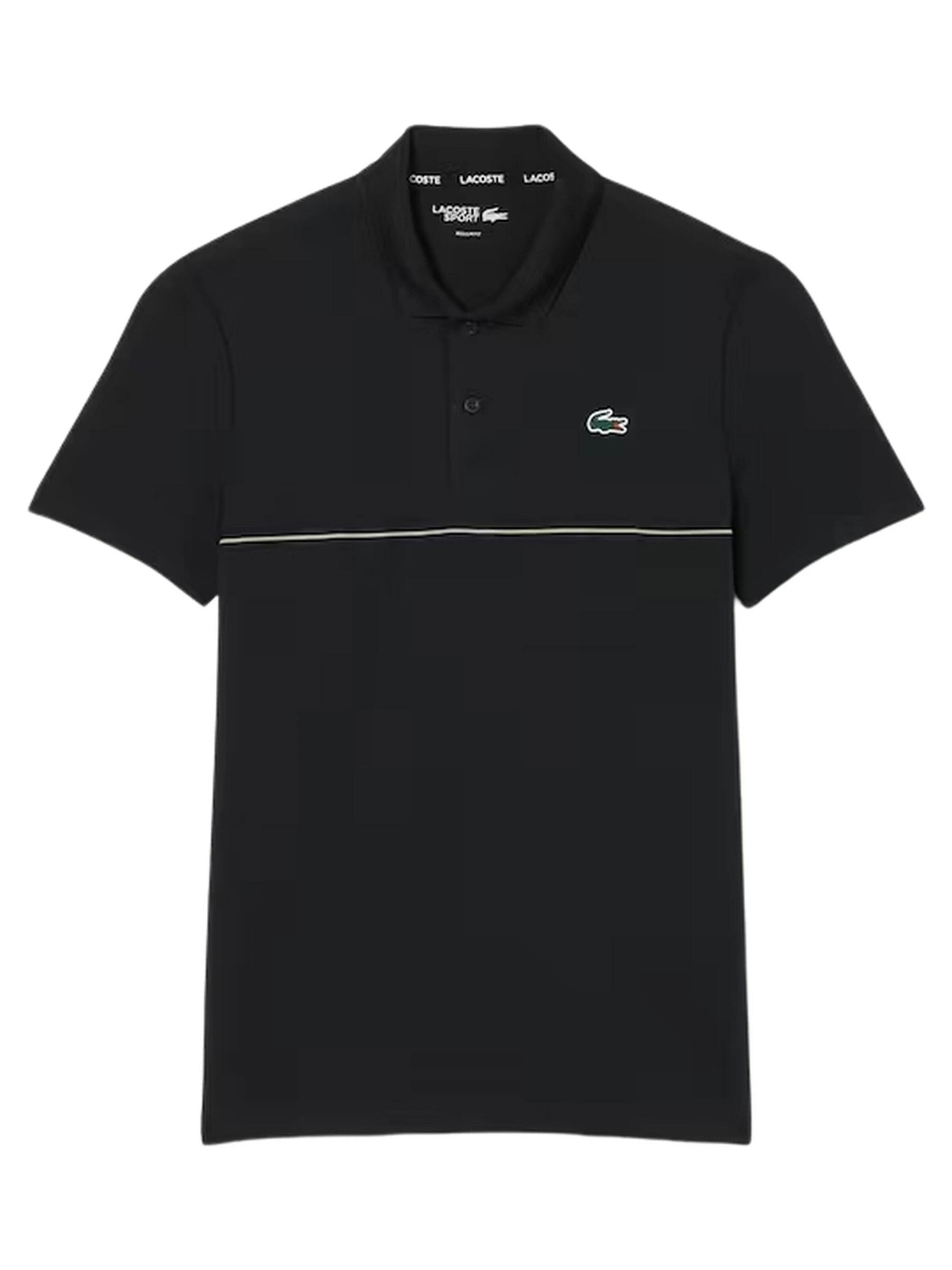 LACOSTE - Camiseta 'Polo lacoste negro back logo ultra dry polo shirt' en negro