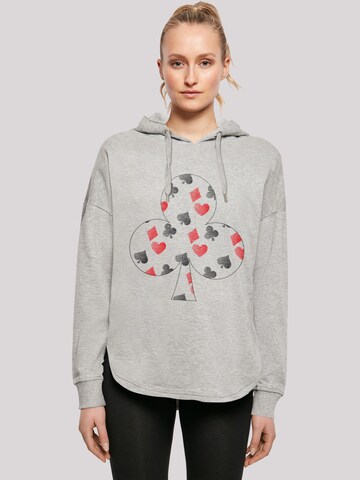 Sweat-shirt 'Kartenspiel Kreuz Herz Karo Pik Poker' F4NT4STIC en gris : devant