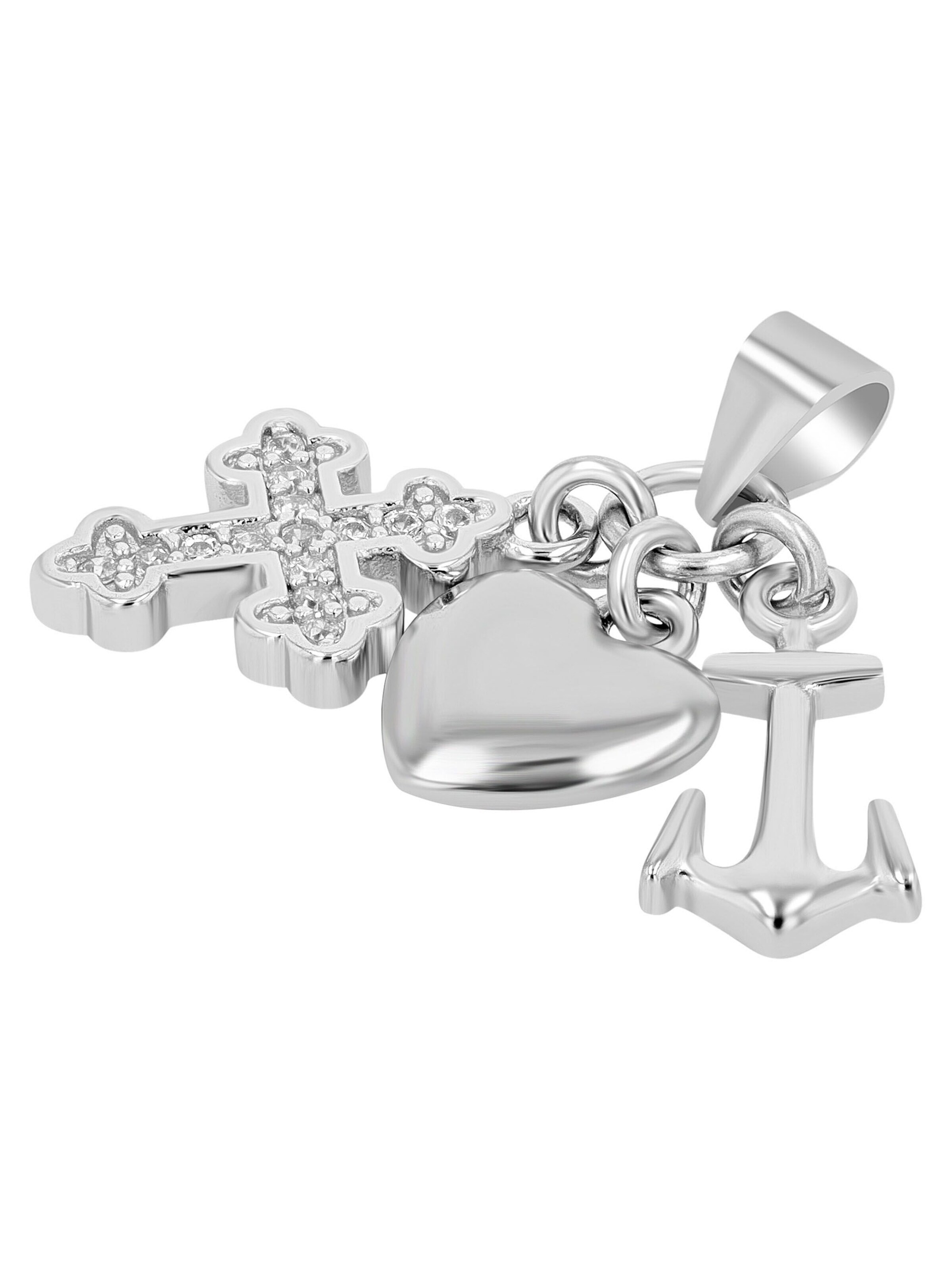 Akzent Pendant '"Nea" aus 925 Sterlingsilber, rhodiniert, langlebig' in Silver: front