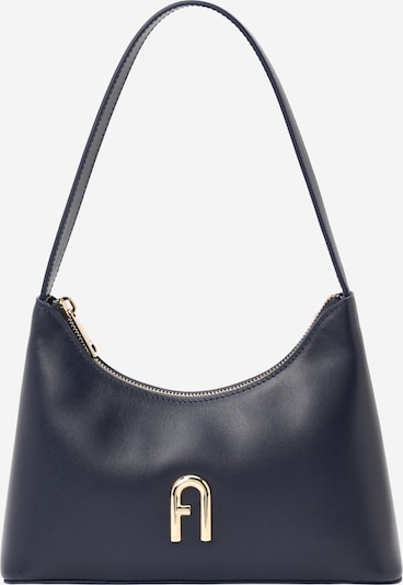 Rankinė ant peties iš FURLA, spalva – tamsiai mėlyna jūros spalva / Auksas, Prekių apžvalga