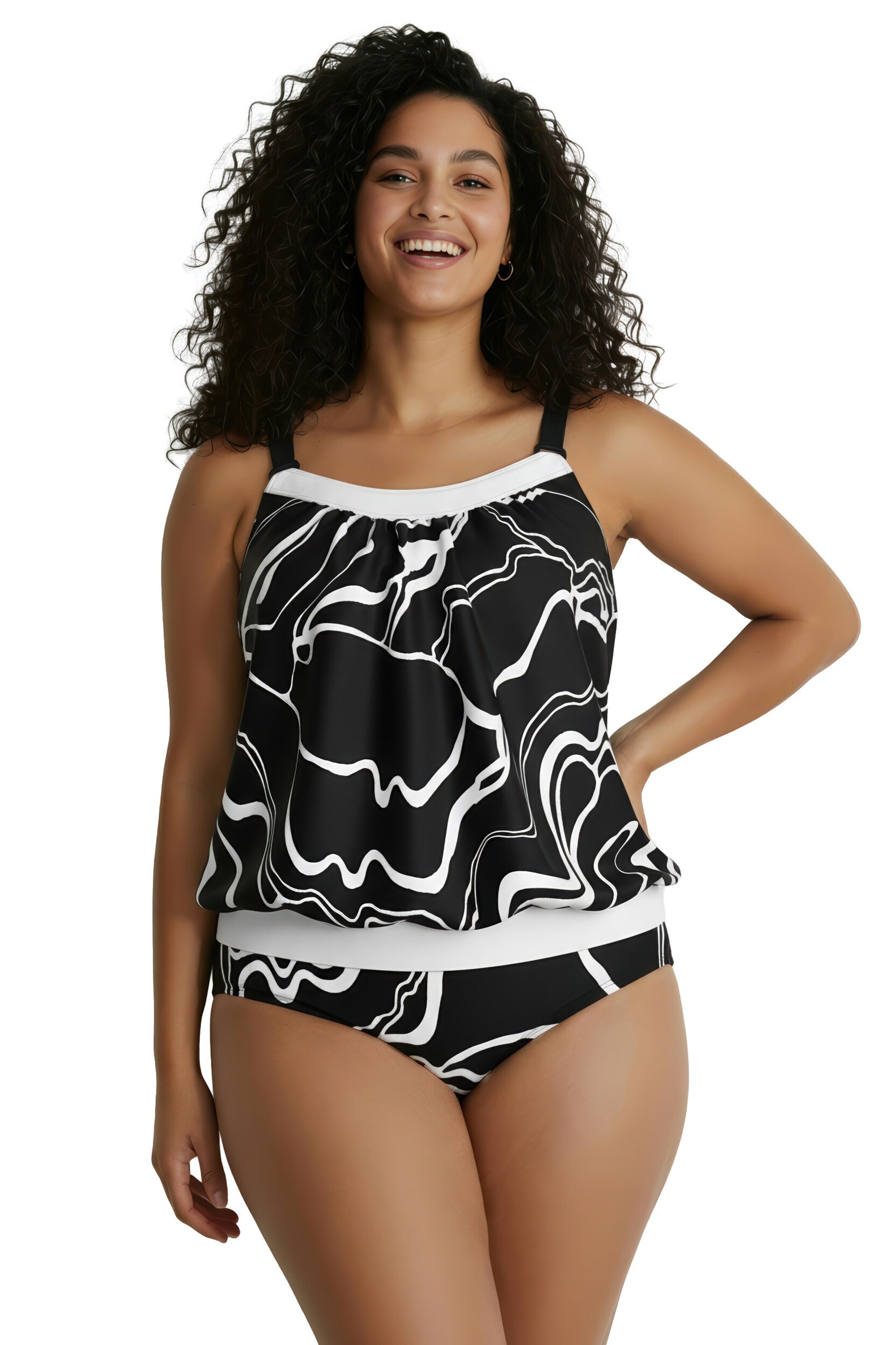 Ulla Popken Bikini in Black: front