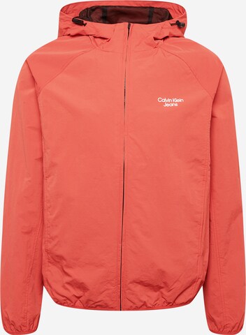Calvin Klein JeansPrijelazna jakna - crvena boja: prednji dio