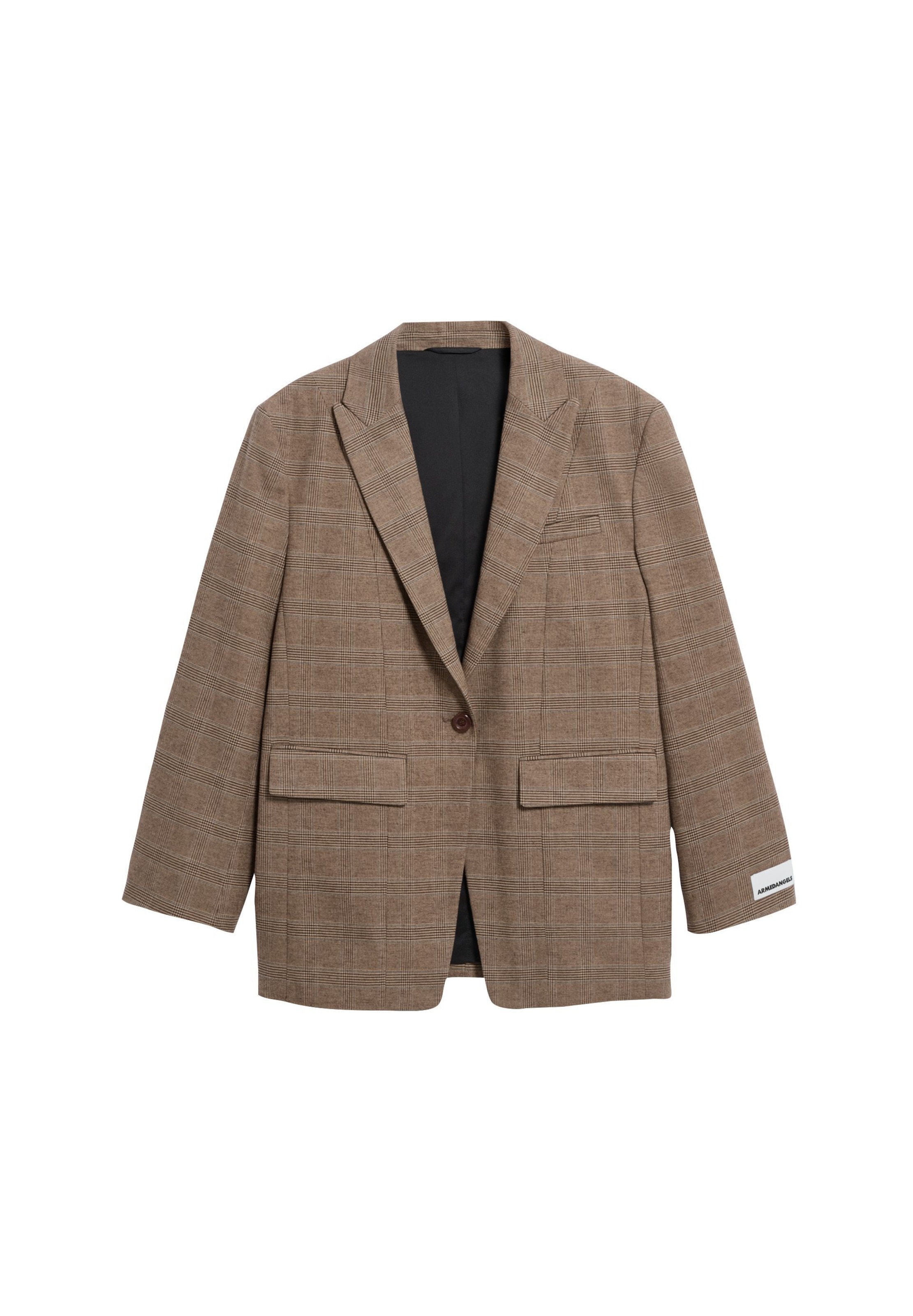 ARMEDANGELS Blazer CHECK OVERSIZED in Braun: Vorderseite