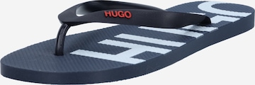 HUGO Red T-Bar Sandals 'Onfire' in Blue: front