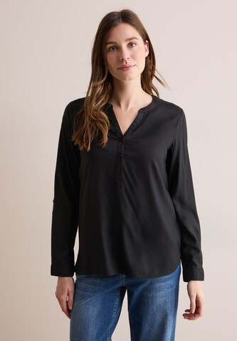 CECIL Bluse in Unifarbe in Schwarz: Vorderseite