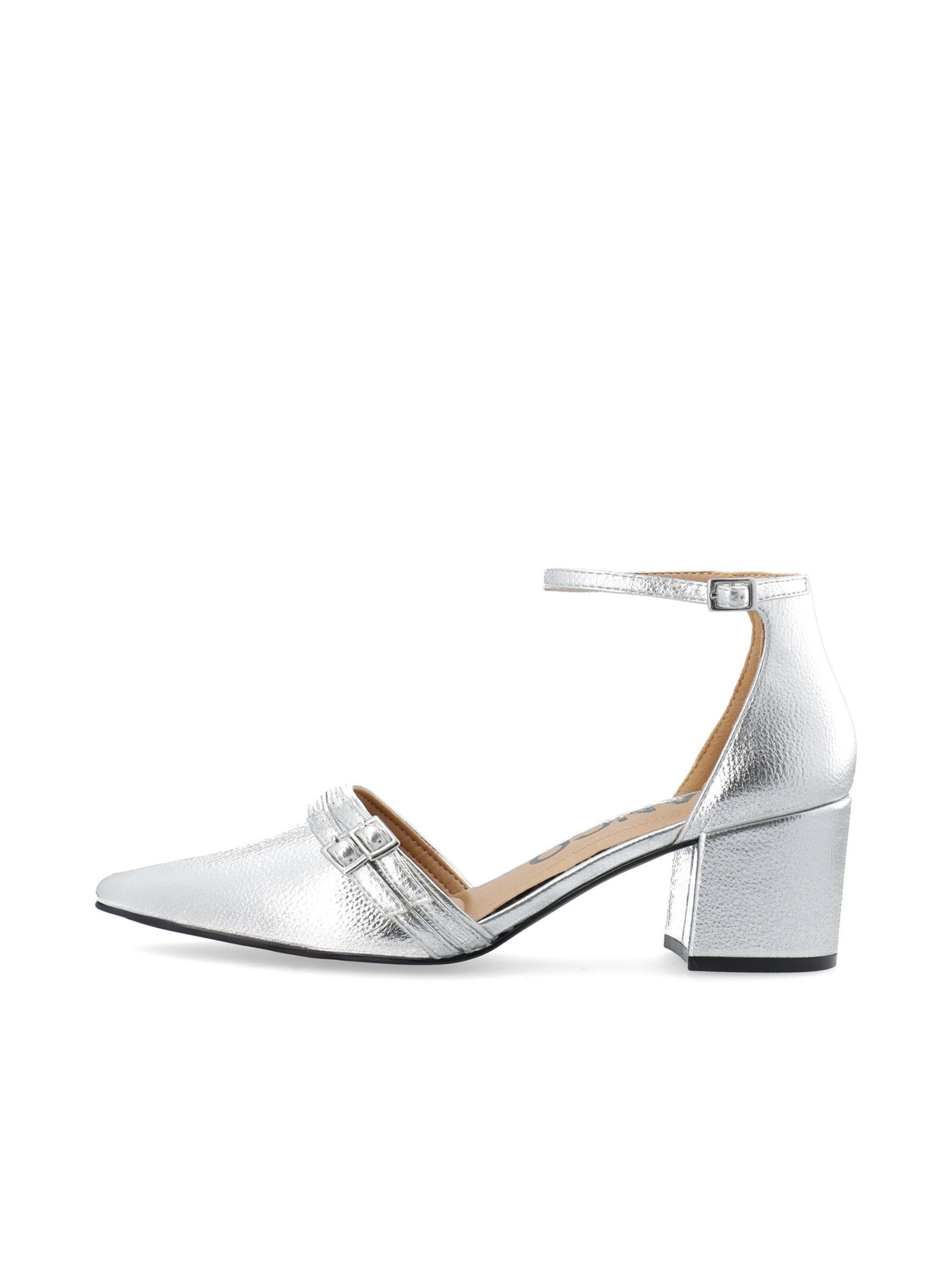 Bianco Slingpumps 'Devived' in Silber: Vorderseite