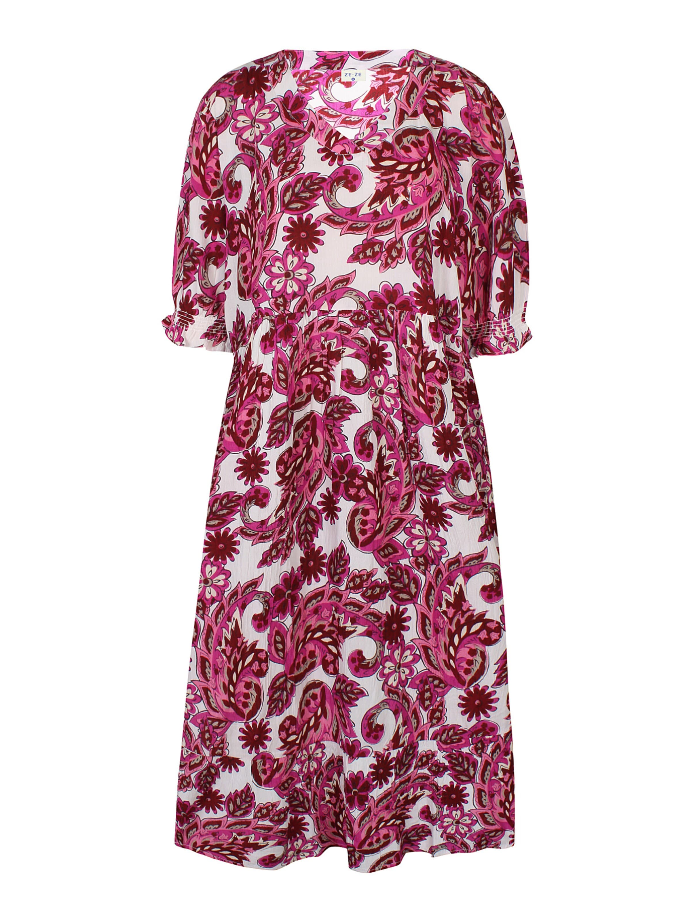ze-ze Jurk 'Doma 024' in Roze: voorkant