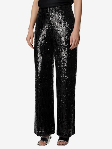 Marks & Spencer Wide leg Broek in Zwart: voorkant