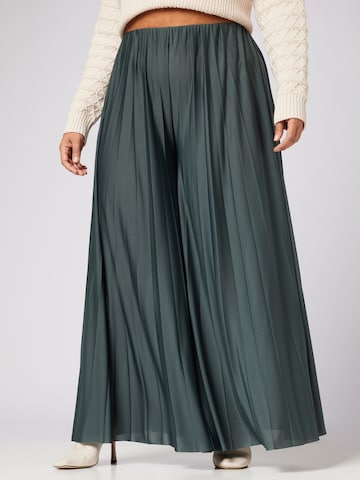 Guido Maria Kretschmer Curvy Wide Leg Bukser 'Samantha' i grøn: forside