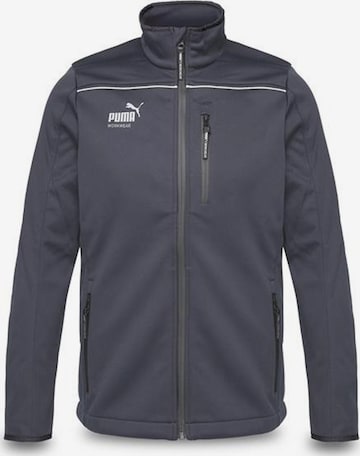 PUMA Workwear Outdoor jacket 'Puma Workwear Essentials Softshelljacke' in Grey: front