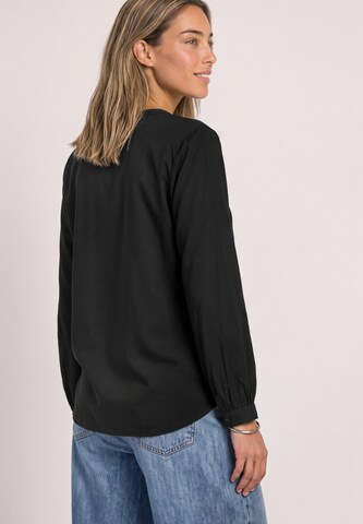 STREET ONE Split Neck Tunika in Schwarz