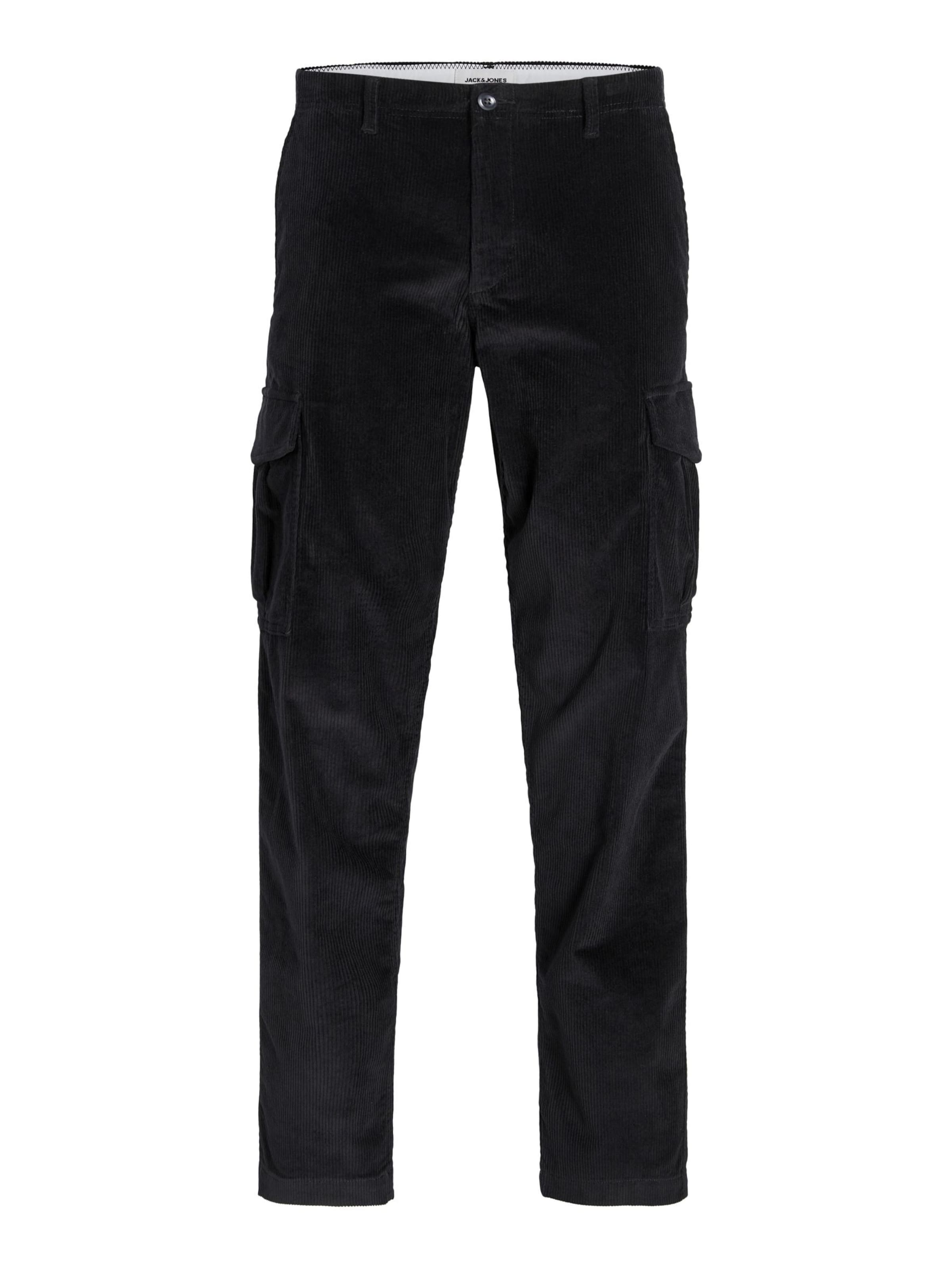 Regular Pantalon cargo JACK & JONES en noir : devant
