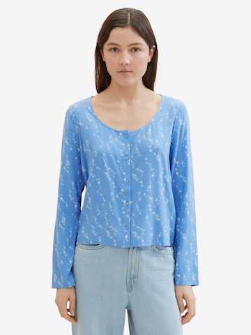 TOM TAILOR DENIM Blouse in Blauw: voorkant