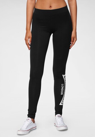 LONSDALE Skinny Leggings in Black: front