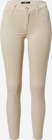 7 for all mankind Skinny Trousers in Beige: front